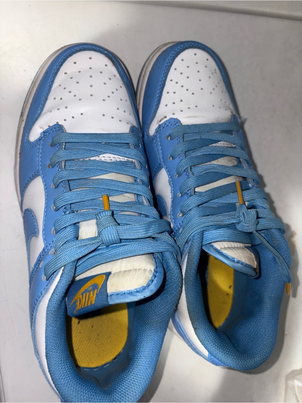 Nike Light Blue and White Kids Low-Top Sneakers